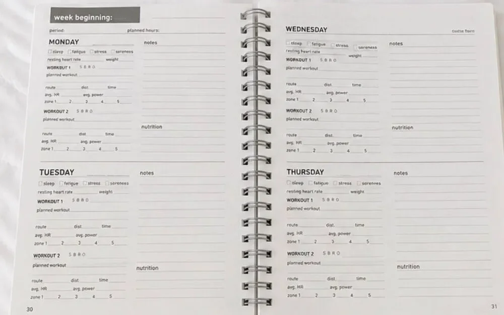 Joe Friel Triathlete’s Training Diary 2nd Edition Triathlon Workout Log